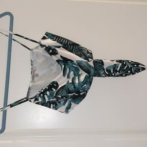 White Tropical Crop Top